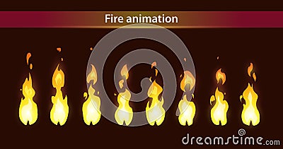 Fire animation sprites Vector Illustration