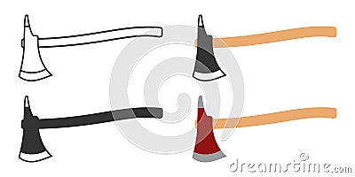 Fire axes icon. Hatchet symbol. Sign fireman's tool vector Vector Illustration
