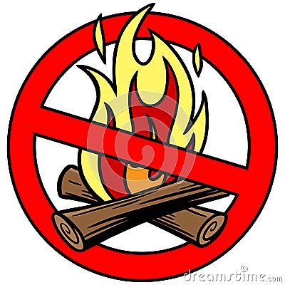 Fire Ban Vector Illustration