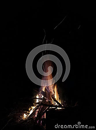 Fire on a black background Stock Photo