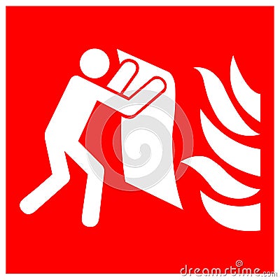 Fire Blanket Symbol Sign Isolate On White Background,Vector Illustration EPS.10 Vector Illustration