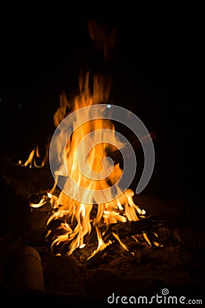 the fire that blazes at night Stock Photo