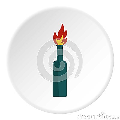 Fire bottle icon circle Vector Illustration