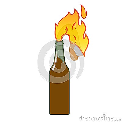 Fire bottle icon flat isolated on white background vector illustration. Vector Illustration