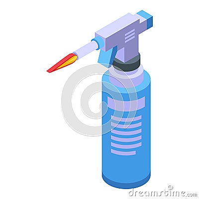 Fire bottle icon isometric vector. Wood resin Vector Illustration