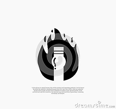 fire bottle logo design template Vector Illustration