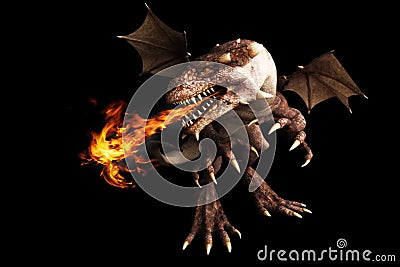 Fire breathing dragon Stock Photo