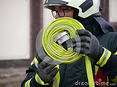 Fire brigade Germany in various actions as a symbolic image. Editorial Stock Photo