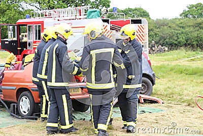 Fire Brigade Rescue Exercise Editorial Stock Photo