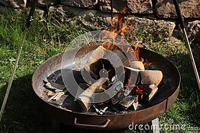 Fire campfire wood fire embers Stock Photo