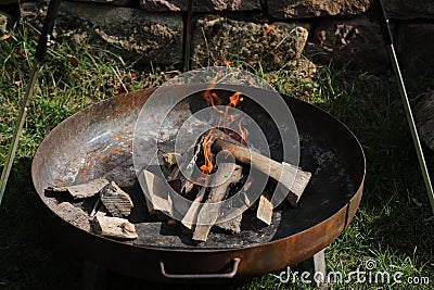 Fire campfire wood fire embers Stock Photo