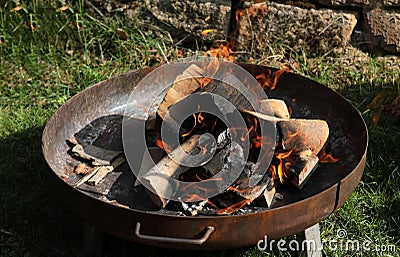 Fire campfire wood fire embers Stock Photo