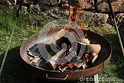 Fire campfire wood fire embers Stock Photo