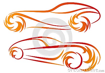 Fire cars, Vector Illustration