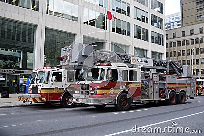 Fire in centre of Ottawa Editorial Stock Photo