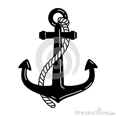 Anchor vector icon logo rope boat pirate helm maritime Nautical illustration symbol graphic Vector Illustration