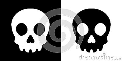 Skull crossbones vector pirate icon logo Halloween ghost graphic symbol illustration Vector Illustration