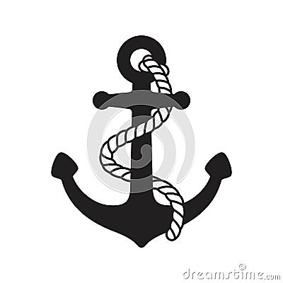 Anchor vector icon logo boat symbol pirate Nautical helm maritime ocean sea illustration Cartoon Illustration
