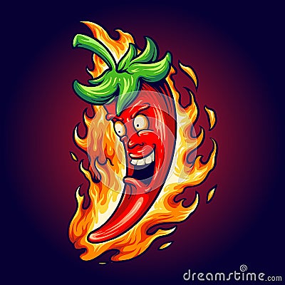 Fire Chili Logo food Restaurants Vector Illustration