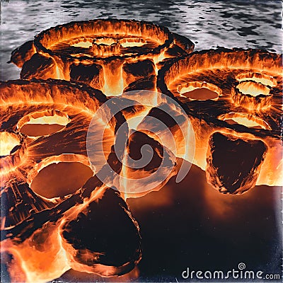 Fire Cog Wheel Background Stock Photo