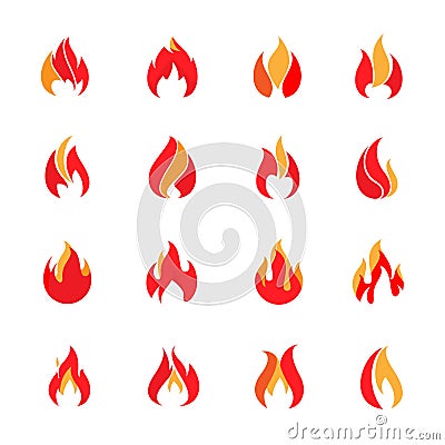 Fire color icons Vector Illustration