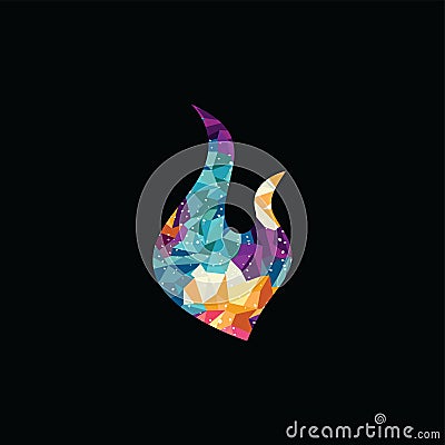 fire colorful triangle geometrical logo logotype template Vector Illustration