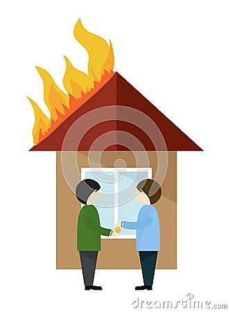 Fire Compensation Concept Vector Illustration