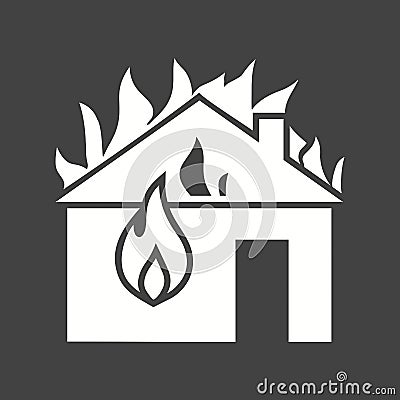 Fire Consuming House Vector Illustration