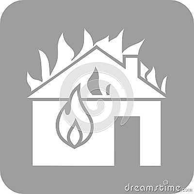 Fire Consuming House Vector Illustration