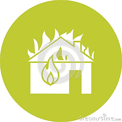 Fire Consuming House Vector Illustration