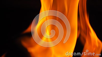 Fire for cooking is blazing. Stock Photo