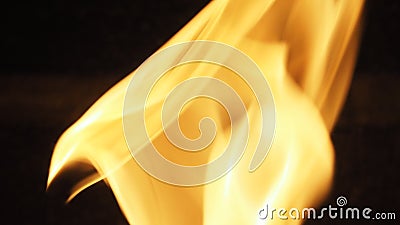 Fire for cooking is blazing. Stock Photo