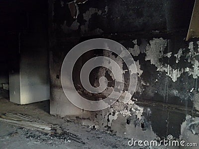 Fire damage Stock Photo