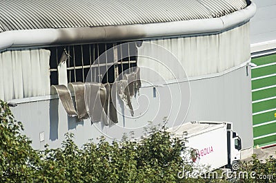 Fire Damage to Veolia Building Editorial Stock Photo