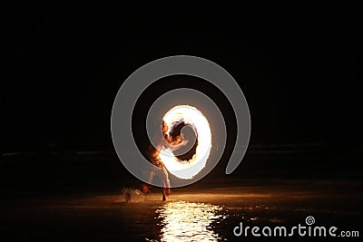 Fire Dance at Koh Chang, Thailand Stock Photo