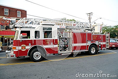 A fire department aerial ladder fire truck Editorial Stock Photo