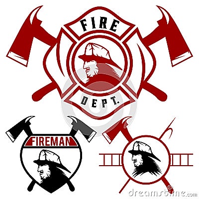 fire department emblems and badges Vector Illustration