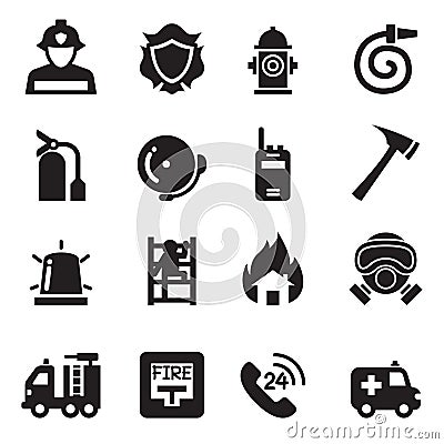 Fire Department icons Vector Illustration Vector Illustration