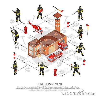 Fire Department Infographic Vector Illustration