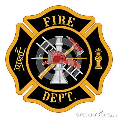 Fire Department Maltese Cross Vector Illustration