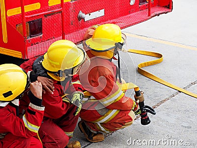 Fire departments and emergency response teams Stock Photo