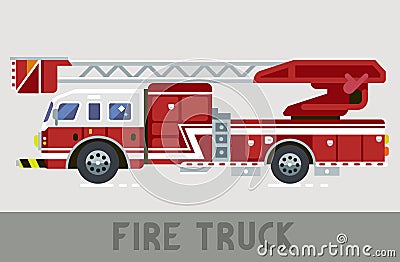 Fire Dept Truck Vector Illustration