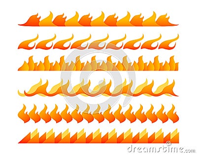 Fire design elements vector set Vector Illustration