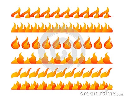 Fire design elements vector set Vector Illustration