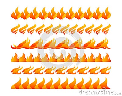 Fire design elements vector set Vector Illustration