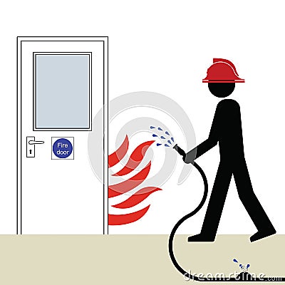 Fire door Vector Illustration