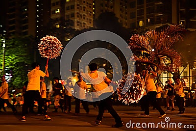 Fire Dragon Dance in Tai Hang Editorial Stock Photo