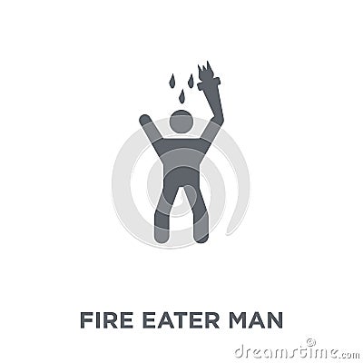 Fire eater man icon from Circus collection. Vector Illustration