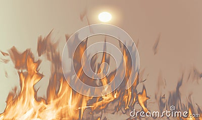 Fire elements transmitting their powerful heat. Stock Photo
