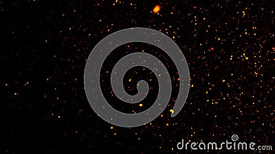 Fire embers particles texture overlays . Burn effect on isolated black background. Design texture Stock Photo